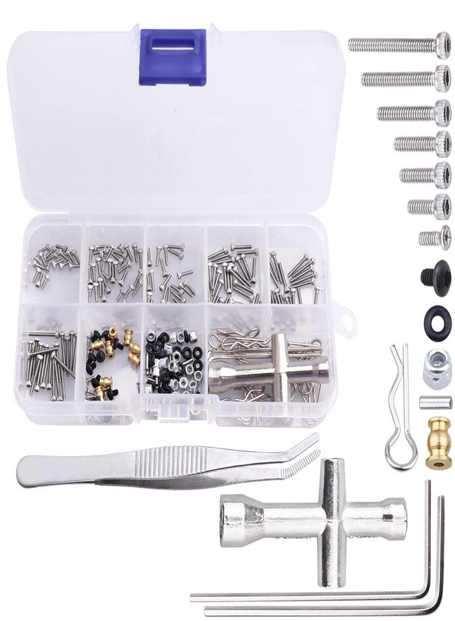 CrazyHobby طقم براغي إصلاح سيارات التحكم عن بعد من CrazyHobby، 274 قطعة، براغي M1.4 لسيارات Axial SCX24 Bronco Deadbolt Gladiator Chevrolet C10 B17 Betty Wrangler JLU، ترقيات سيارات الزحف بمقياس 1/24 - Image 1