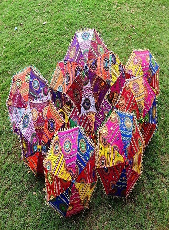 The Decor Affair مظلات ديكور هندية تقليدية لحفلات الحناء، مظلات للحفلات، زينة لحفلات الحناء، زينة لحفلات الزفاف (5 قطع) - Image 4