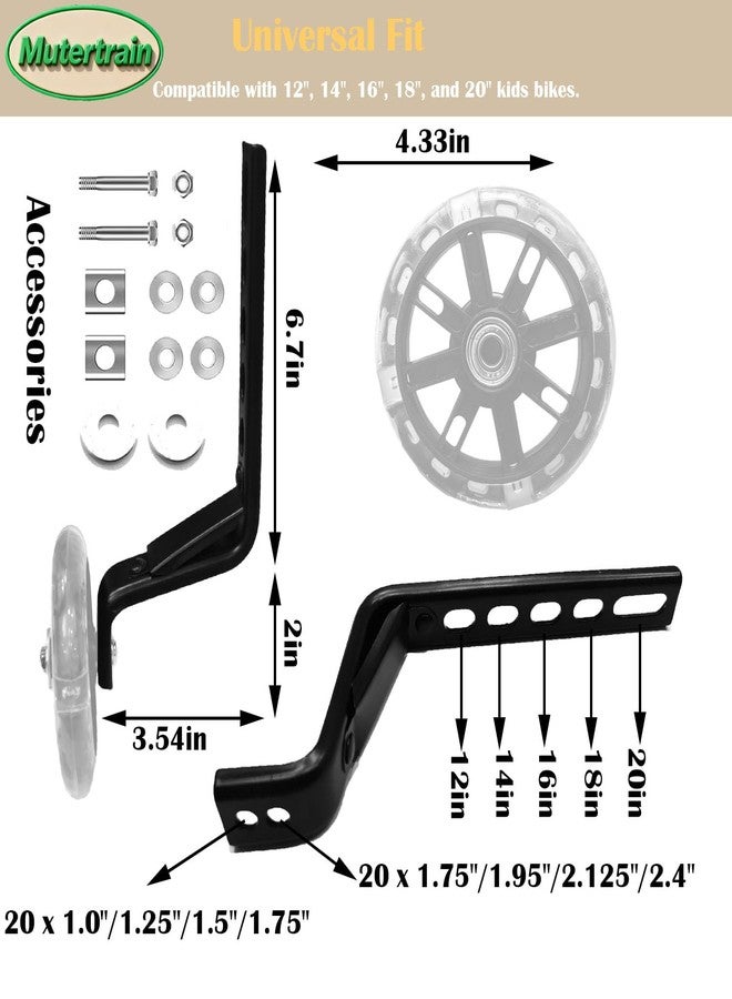 Mutetrain Training Wheels for 12 14 16 18 20 Inch Kids Bike，Heavy Duty Training Wheels for Single Speed Bicycle - Image 2