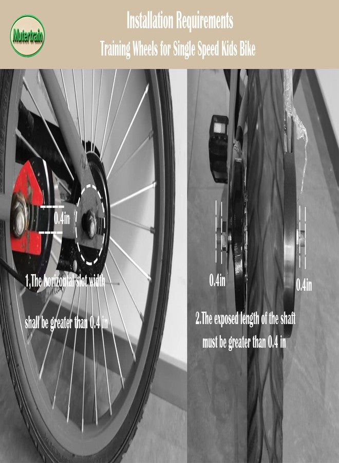 Mutetrain Training Wheels for 12 14 16 18 20 Inch Kids Bike，Heavy Duty Training Wheels for Single Speed Bicycle - Image 3