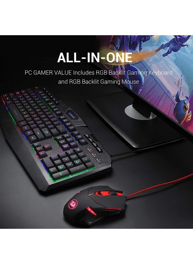 REDRAGON S101 Gaming Keyboard, M601 Mouse, RGB Backlit Gaming Keyboard, Programmable Backlit Gaming Mouse, Value Combo Set [New Version] - Image 2