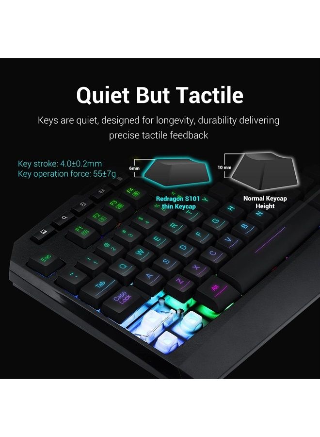REDRAGON S101 Gaming Keyboard, M601 Mouse, RGB Backlit Gaming Keyboard, Programmable Backlit Gaming Mouse, Value Combo Set [New Version] - Image 3