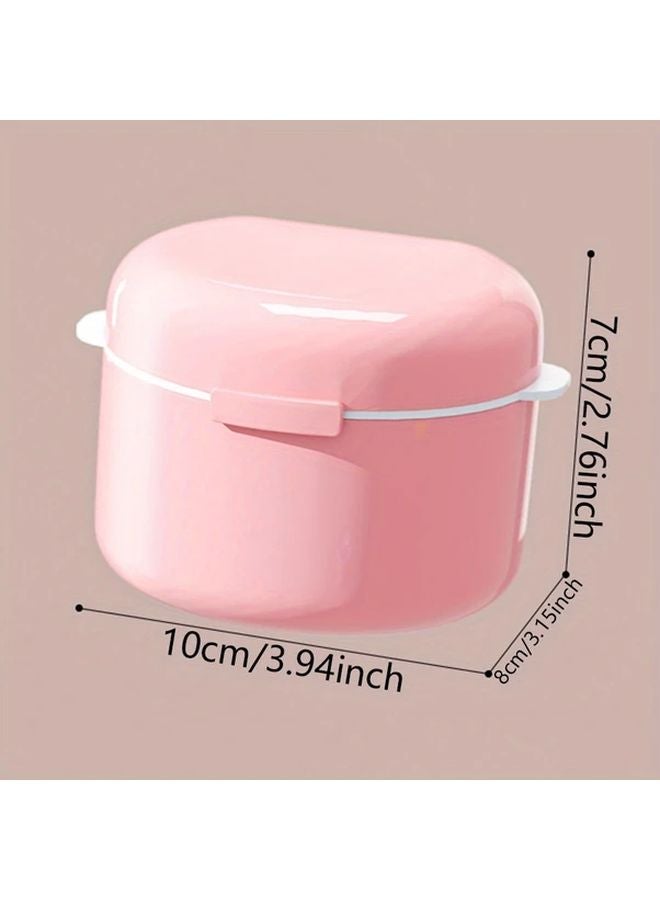 Blue Oval Tooth Retainer Denture Storage Box Large Capacity Easy Open Lid - Image 5