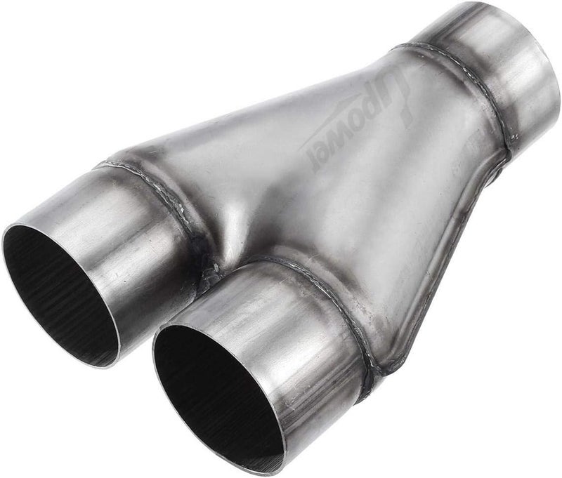 Upower Exhaust Y Pipe 3" Inlet 2.5" Outlet Weld-on Dual Exhaust Pipe 10" Long Stainless Steel - Image 1