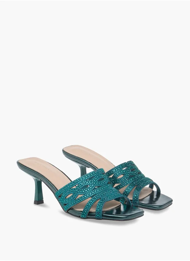 فلورا بيلا من شو إكسبرس Women Embellished Slip-On Sandals with Flared Heels