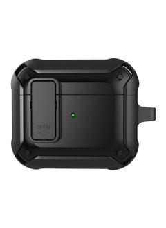 Generic Case Cover Wireless Earphones Shockproof Bumblebee Silicone Protective Case with Switch & Hook For AirPods 3 Black 