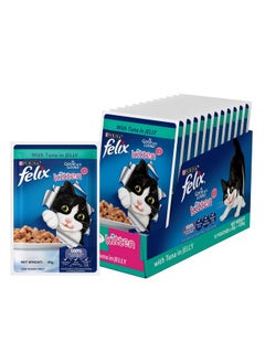 PURINA Felix As Good As It Looks Wet Food For Kittens|Complete And Balanced Kitten Food |Tuna Flavour|Pack Of 12 Pouches (12 X 85 G)  - Image 1