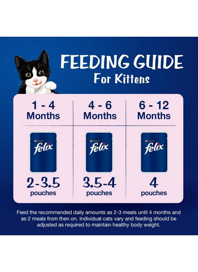 PURINA - Felix As Good As It Looks Wet Food For Kittens|Complete And Balanced Kitten Food |Tuna Flavour|Pack Of 12 Pouches (12 X 85 G) - Image 1