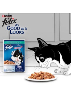 PURINA Felix As Good As It Looks Wet Food For Kittens|Complete And Balanced Kitten Food |Tuna Flavour|Pack Of 12 Pouches (12 X 85 G)  - Image 4
