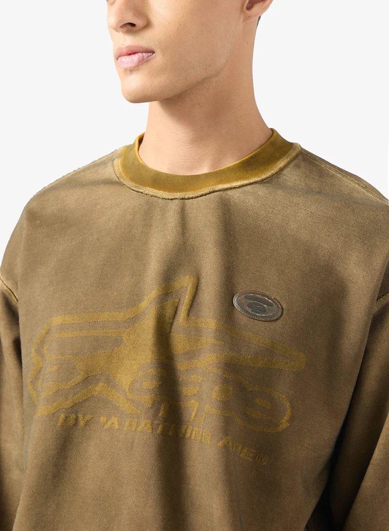 AAPE Moonface logo wash sweatshirt