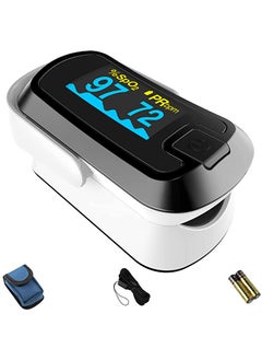 mibest OLED Finger Pulse Oximeter, O2 Meter, Dual Color White/Black