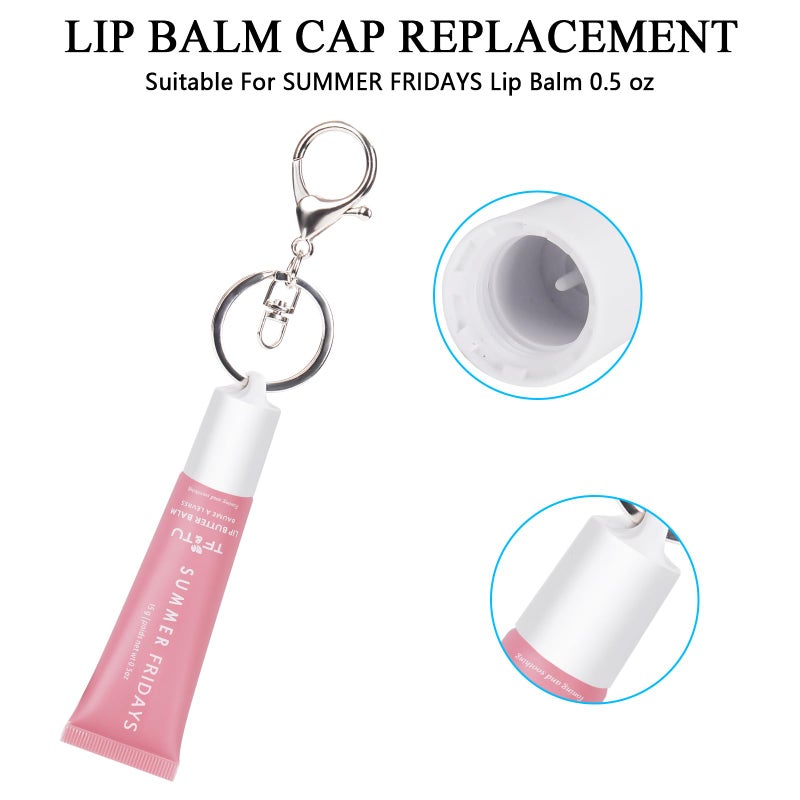 Rolitwils Keychain Holder for Lip Gloss Summer Fridays - Lip Balm Holder Keychain - Portable Lipgloss Case with Keyring - Image 2