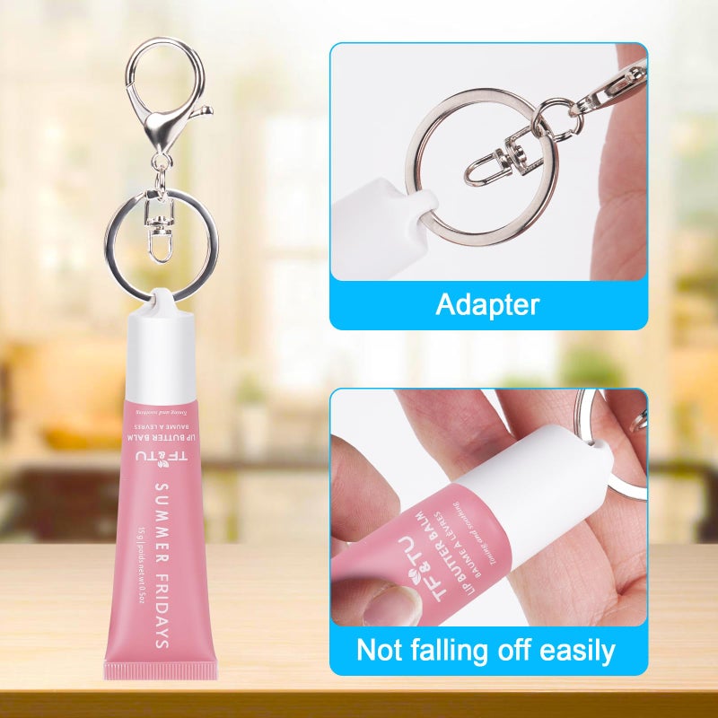 Rolitwils Keychain Holder for Lip Gloss Summer Fridays - Lip Balm Holder Keychain - Portable Lipgloss Case with Keyring - Image 4