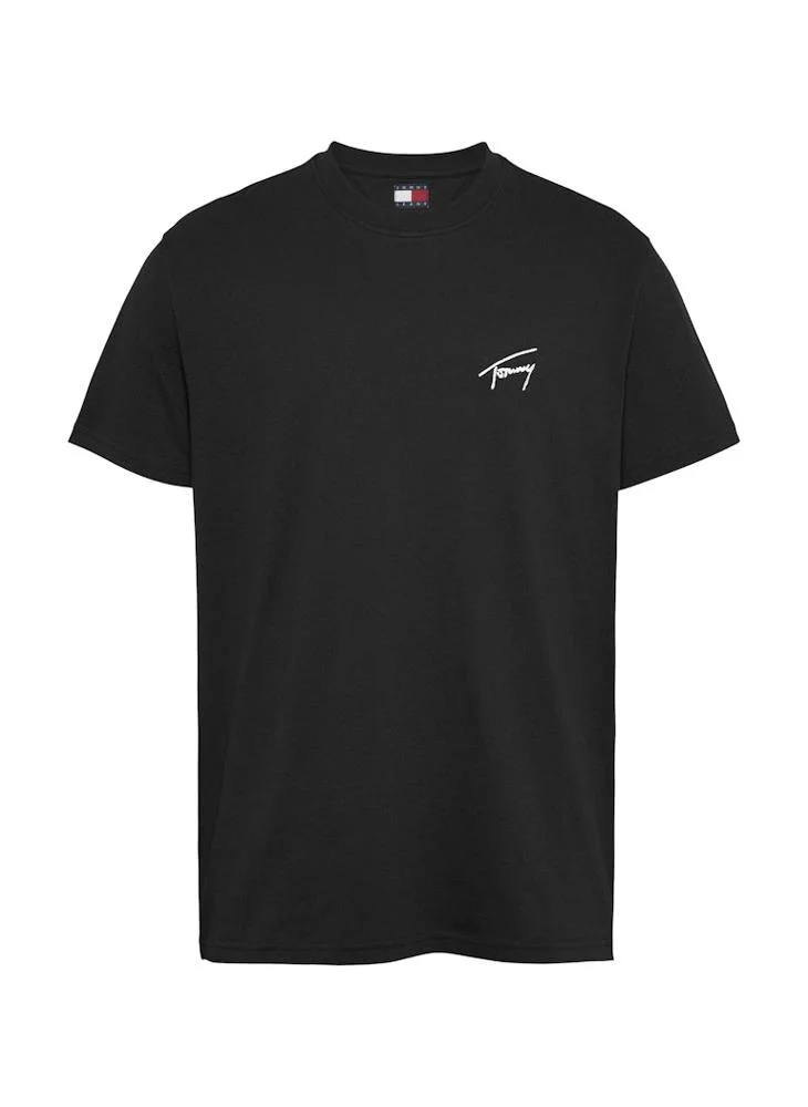 تومي جينز Logo Print Short Sleeve  Crew Neck T-Shirt