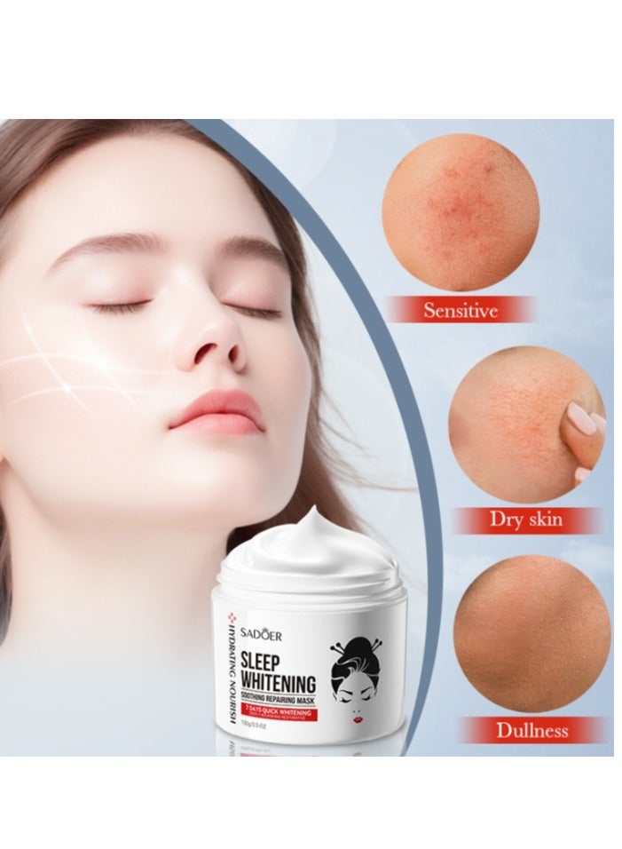 SADOER Kojic Acid Facial Sleeping Mask Skin Care Anti Aging Sleeping Mask Overnight - Anti Wrinkle, Hydrating & Moisturizing Gel - for Dry & Sensitive Skin 100g - Image 4