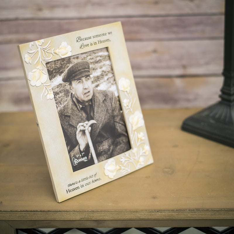 Roman There's A Little Bit of Heaven in Our Home Memorial Picture Frame Holds 5 x 7 Photo - Image 2