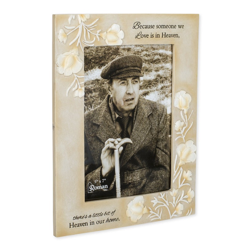 Roman There's A Little Bit of Heaven in Our Home Memorial Picture Frame Holds 5 x 7 Photo - Image 3