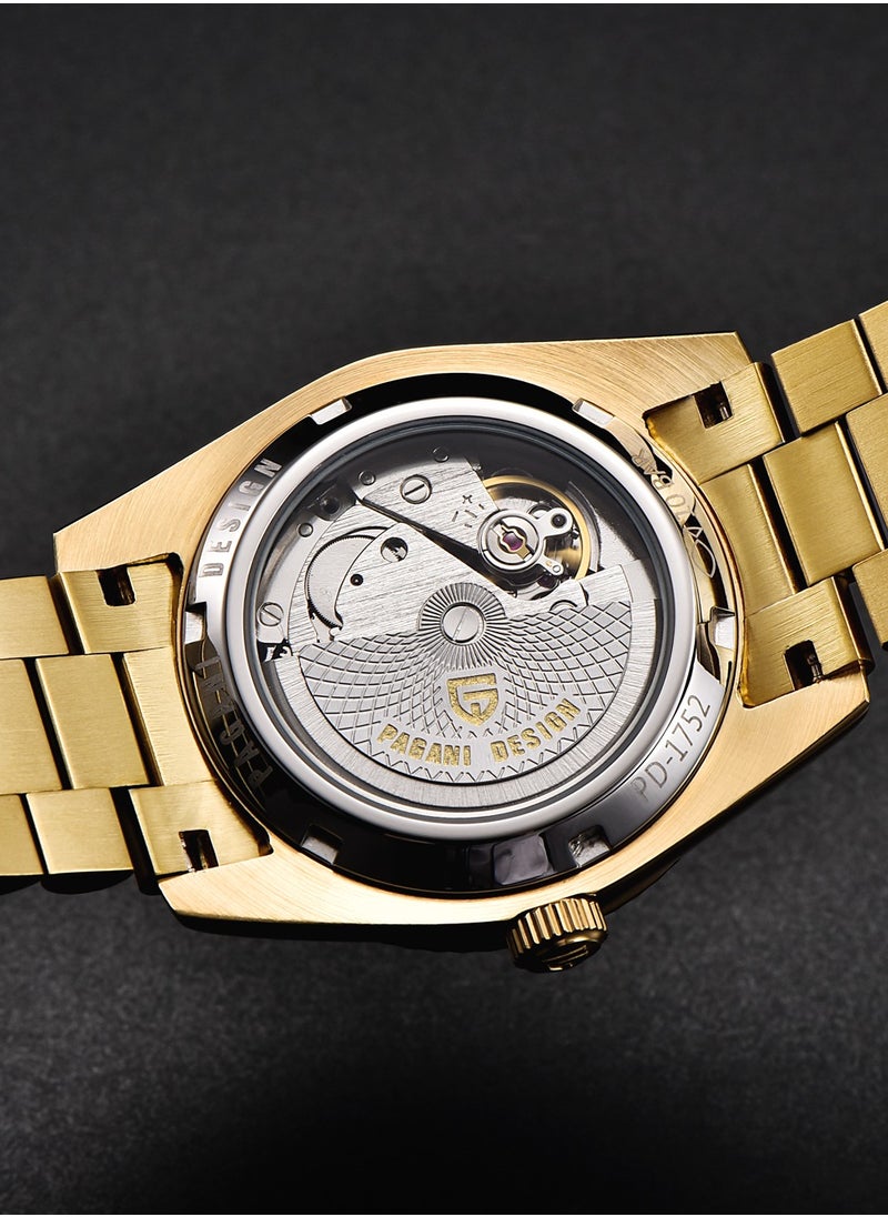PAGANI DESIGN - Men's Watches 36mm Automatic Gold Black Stainless Steel Mechanical Business Sports Luxury Wrist Watch for Men PD-1752 - Image 1