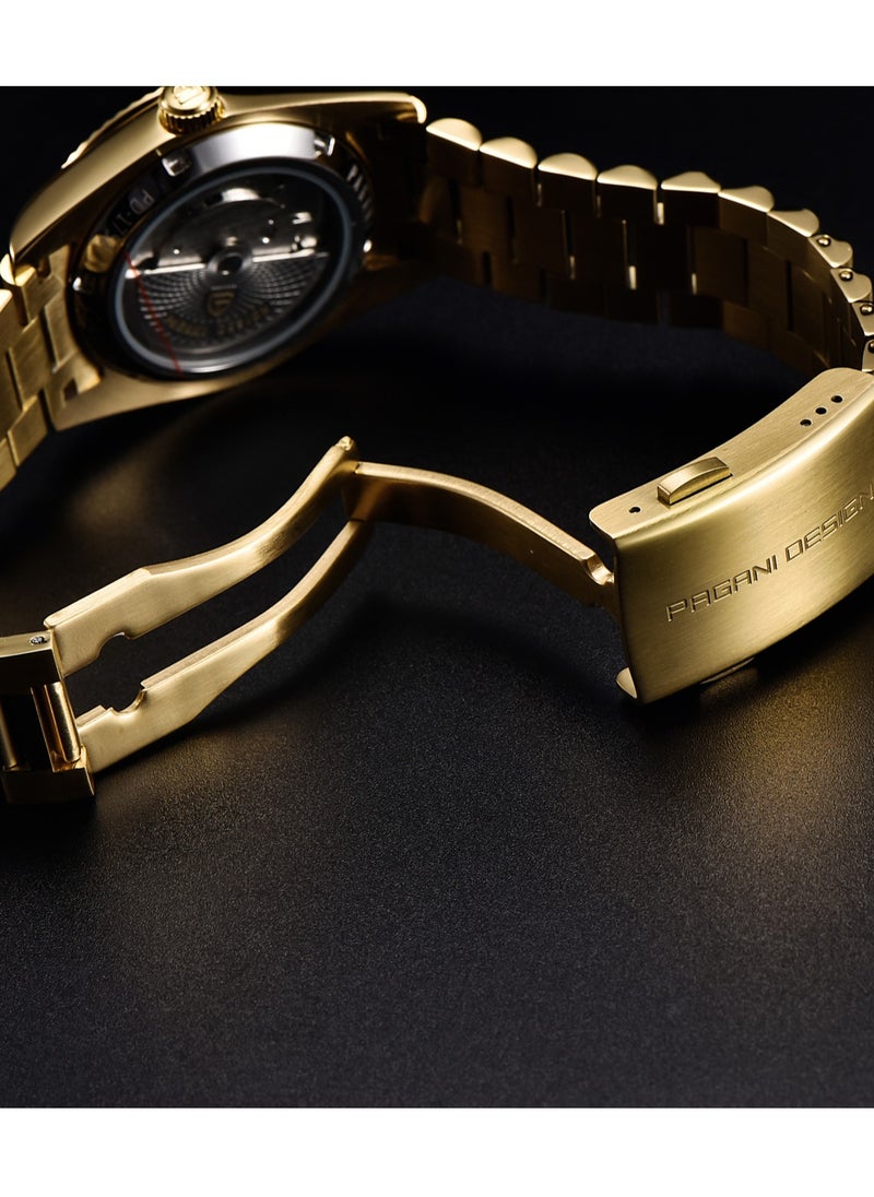 PAGANI DESIGN - Men's Watches 36mm Automatic Gold Black Stainless Steel Mechanical Business Sports Luxury Wrist Watch for Men PD-1752 - Image 1