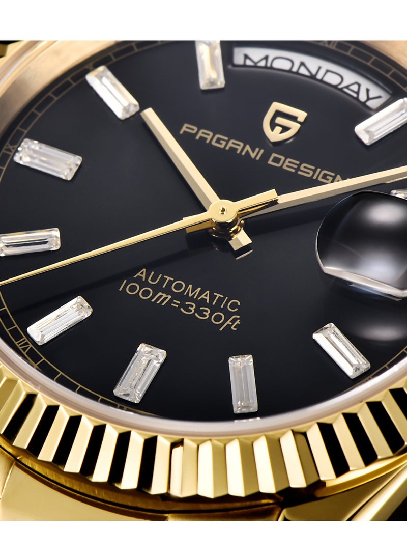 PAGANI DESIGN - Men's Watches 36mm Automatic Gold Black Stainless Steel Mechanical Business Sports Luxury Wrist Watch for Men PD-1752 - Image 1