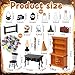 Rileryan 54 Pcs 112 Scale Magic Witchy House Kit Halloween Miniatures Furnitures Accessories Mini Wooden Bookshelf Bookcase 30 Mini Books Desk Chair Halloween Decoration Gift - Image 4