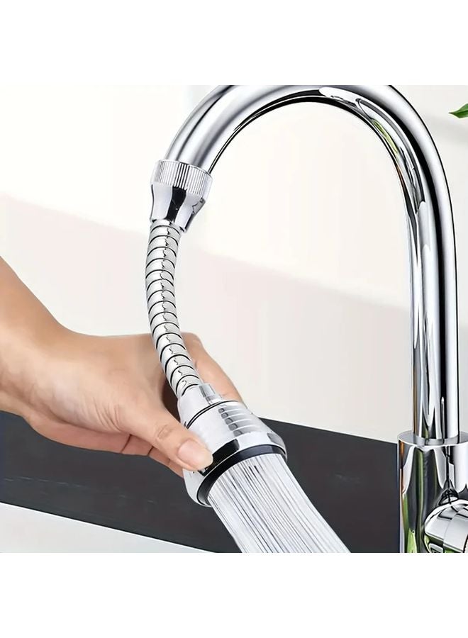 Universal Kitchen Faucet Extender With Splash Filter Adjustable Nozzle Silvery - Image 2