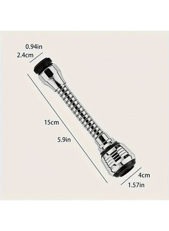Universal Kitchen Faucet Extender With Splash Filter Adjustable Nozzle Silvery - Image 4