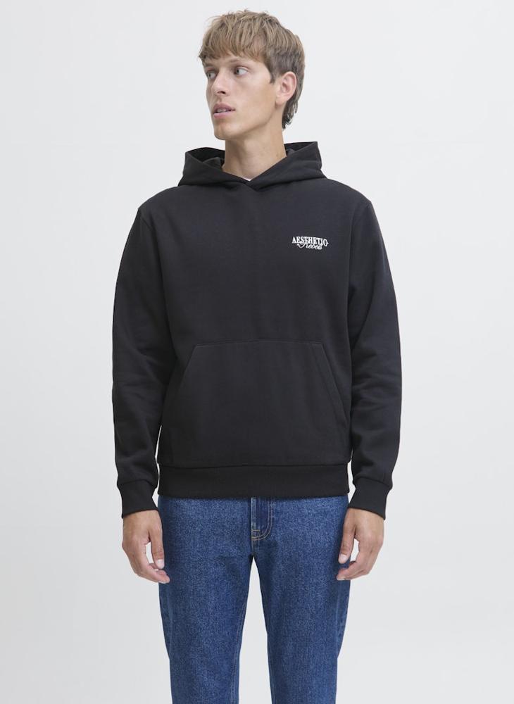 ج ج ريبل هودي بطباعة نصية وياقة دائرية - Image 1