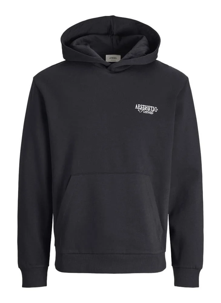 JJ Rebel  Text Print Regular Fit Crew Neck Hoodie for Men | Best Price UAE