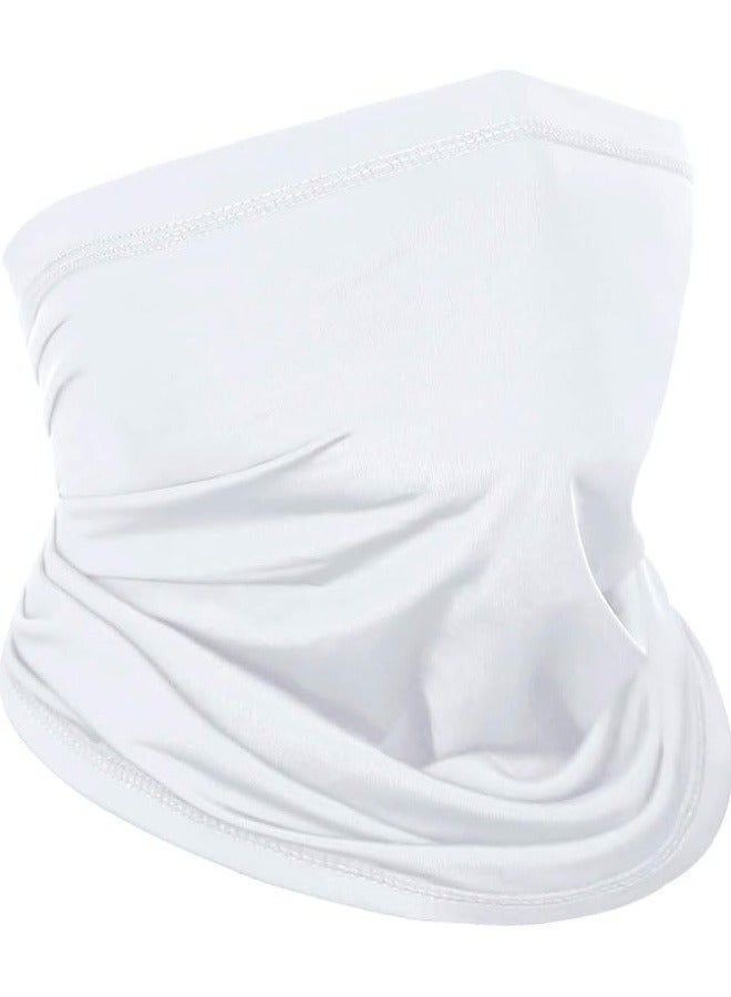 Cooling UPF Multi-Use Neck Gaiter Men’s & Women’s Buff for Working, Running Sports Sweat & Water Activated Technology, White