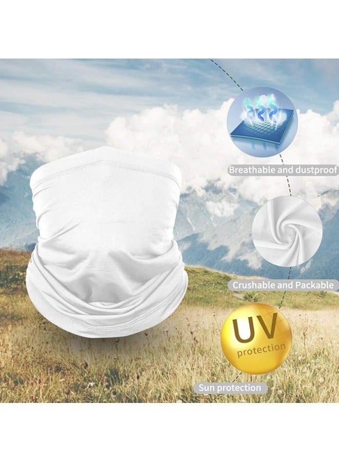 Cooling UPF Multi-Use Neck Gaiter Men’s & Women’s Buff for Working, Running Sports Sweat & Water Activated Technology, White