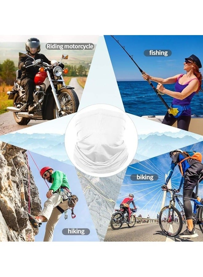 Cooling UPF Multi-Use Neck Gaiter Men’s & Women’s Buff for Working, Running Sports Sweat & Water Activated Technology, White