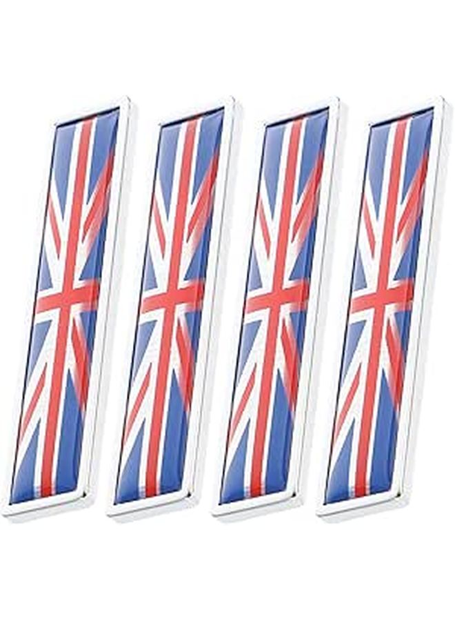 4 Zinc Alloy Car Emblem Stickers UK National Flag Decals For Bumper Door Decoration - Image 1