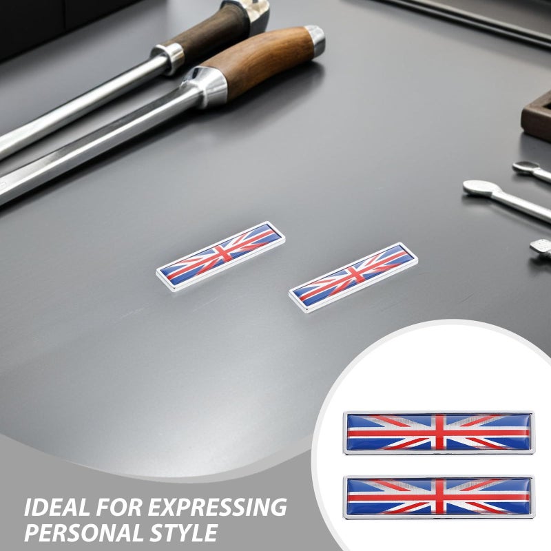 4 Zinc Alloy Car Emblem Stickers UK National Flag Decals For Bumper Door Decoration - Image 4