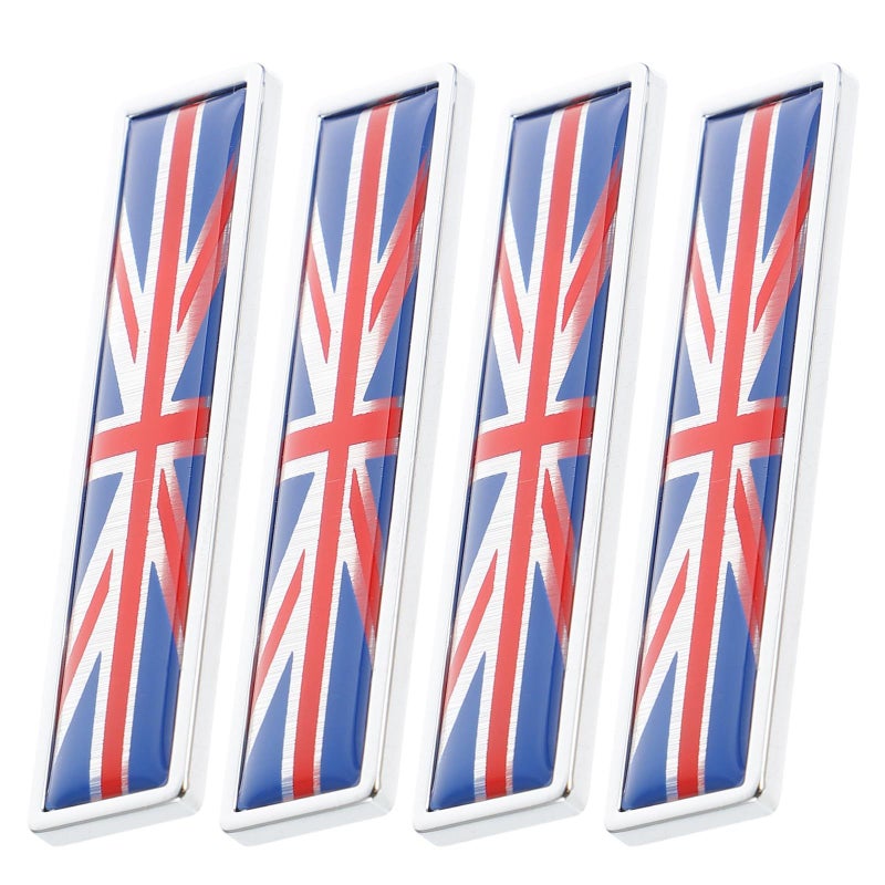4 Zinc Alloy Car Emblem Stickers UK National Flag Decals For Bumper Door Decoration - Image 2