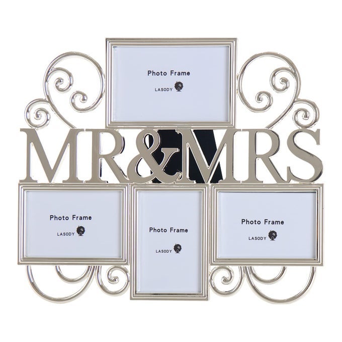 Mr Mrs Picture FramesCherish Every Memory4 opening photo collageSilver PlatingWedding Gifts