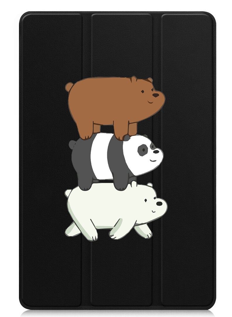 Theodor Protective Flip Case For Huawei MatePad SE 11 (2024) With Trifold Stand Auto Wake Sleep Shockproof Cover Three Panda-01 - Image 1