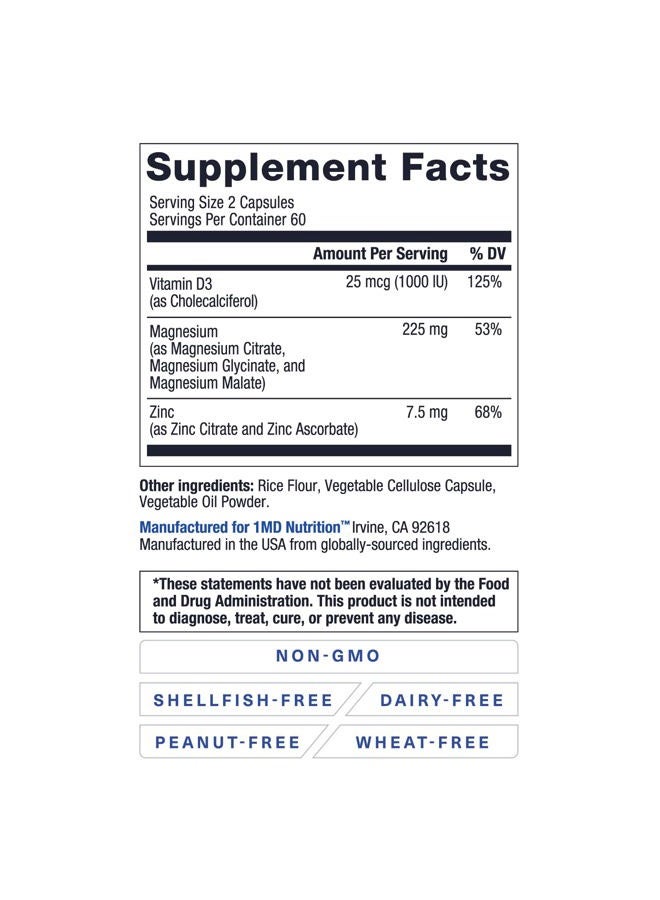 1MD Nutrition MagMD Plus - Magnesium with Zinc & D3 | Promotes Heart Health, Supports Bone & Muscle Strength, and Aids Immune System - 120 Ct - Image 4