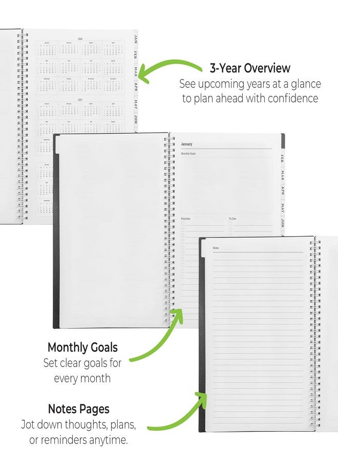 WallDeca 2026 Planner, Agenda Planner With Weekly And Monthly View, Daily Agenda Book And Yearly Planners Calendar Book, Spiral Bound With Tabs, Notes, Goals And Holidays (8.5 x 11 in) - Image 3