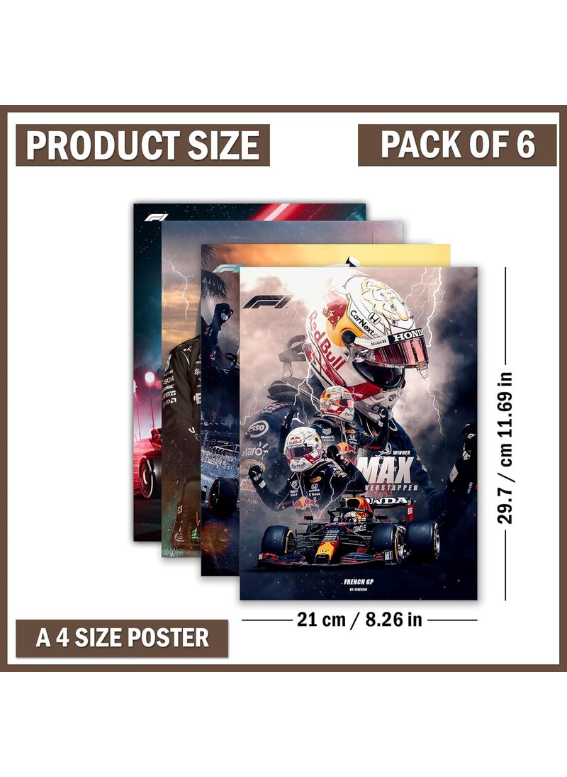 FlyBuy HUB Flybuy Hub Wall Posters 8x12 inch A4 Size Included Self Adhesive on Back Wall Decor Posters Wall Art For Bedroom Living room Office Dining Room F1 Racing  - Image 3