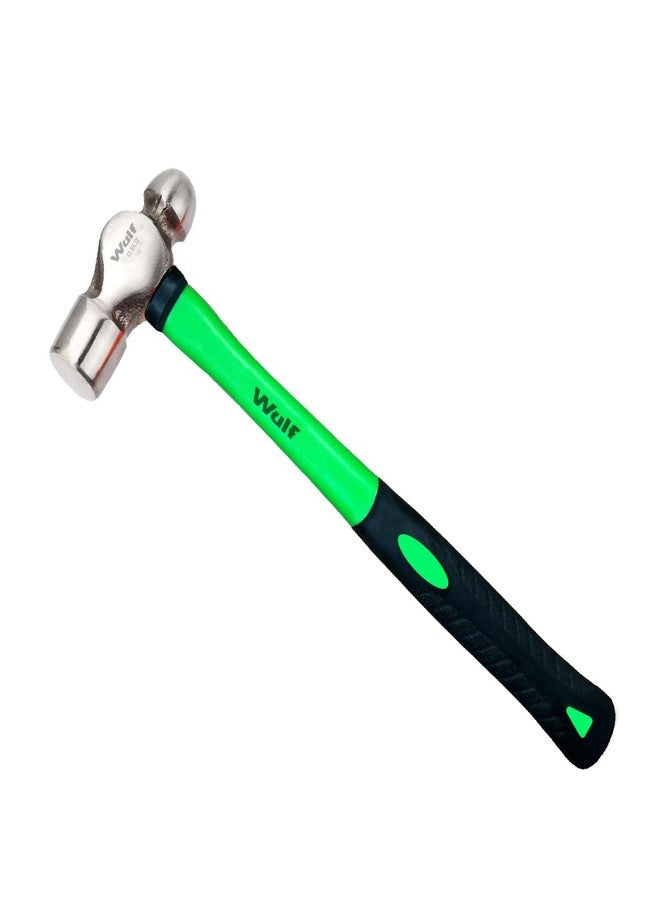 WULF 0.5 lb Heavy Duty Ball Pein Hammer | Drop-Forged Steel Head with Shockproof Fiberglass Handle | Anti-Slip Grip for Metalwork, Construction, Carpentry & DIY | Professional Hand Tool - Image 1
