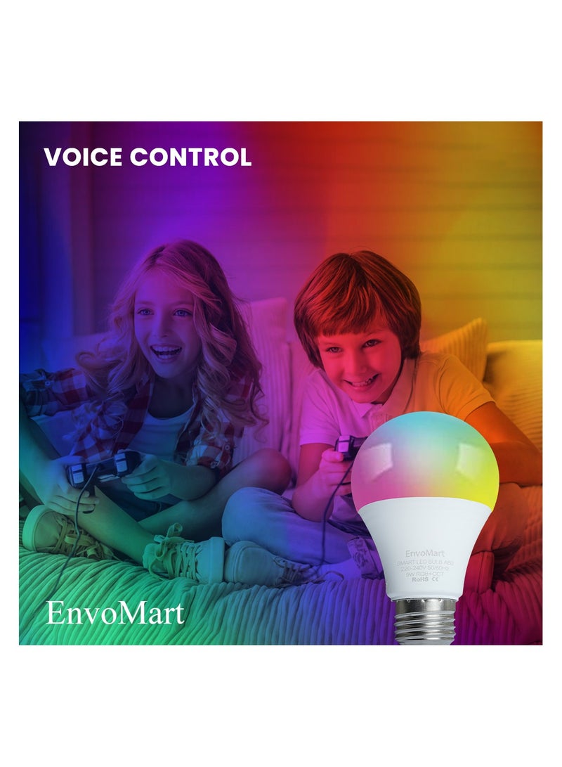 EnvoMart WIFI Smart Bulb Pack of 1 - 9W Smart Wi-Fi Light Bulb - LED Home Light Bulb Compatible with Alexa, Echo, Google Home Assistant - Have Multi Colors - Image 4