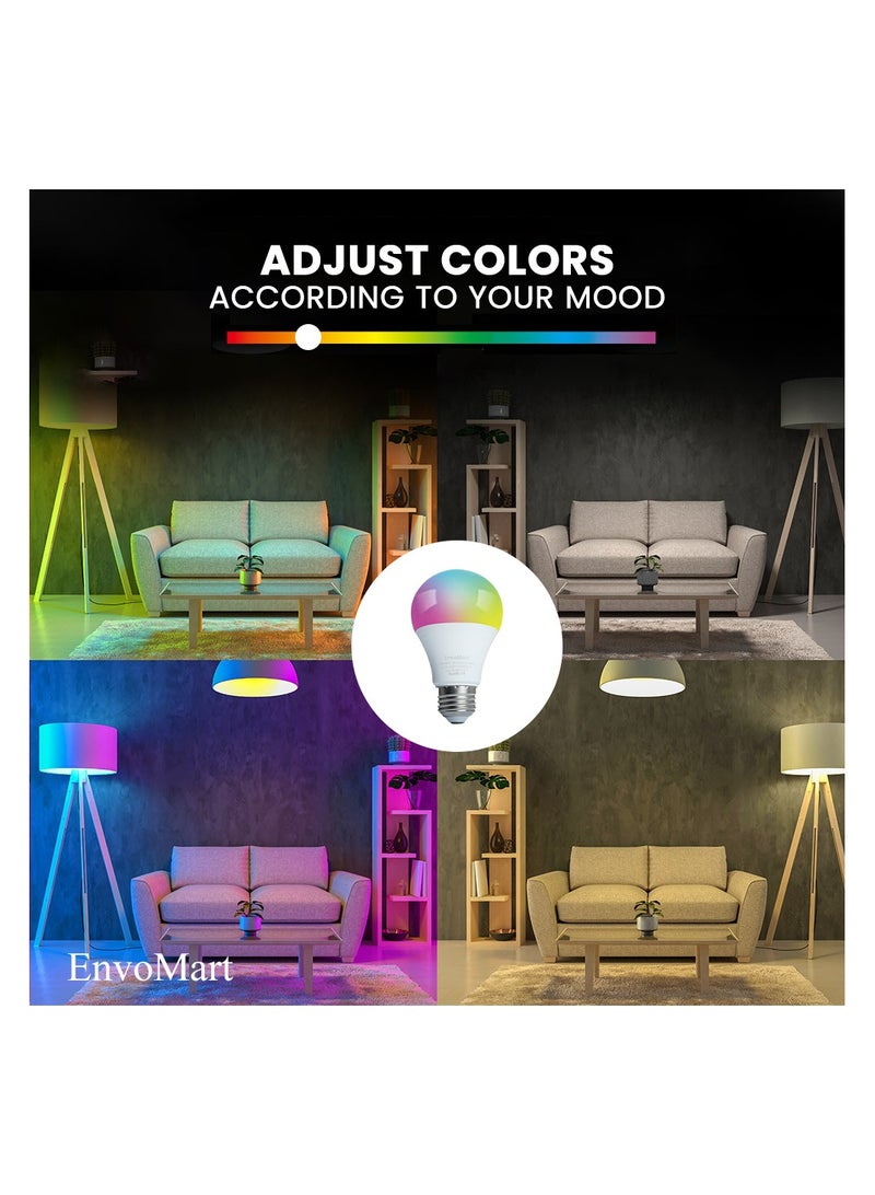 EnvoMart WIFI Smart Bulb Pack of 1 - 9W Smart Wi-Fi Light Bulb - LED Home Light Bulb Compatible with Alexa, Echo, Google Home Assistant - Have Multi Colors - Image 3