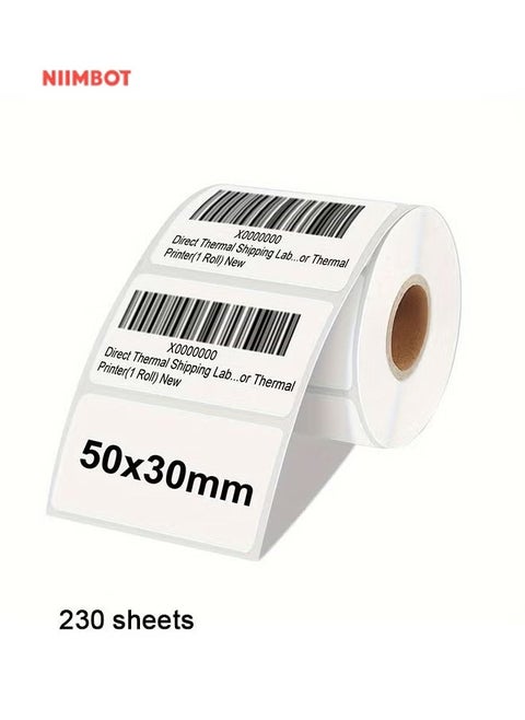 B21/B1/B3S Waterproof Thermal Label Paper for Barcode Printing 50*30mm White