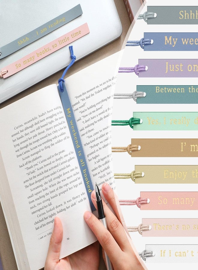 Skyygemm 10 Pcs Bookmarks for Book Lover Gifts for Women Pastel Leather Bookmarks for Women Book Lovers Coworker Teens Birthdays Gifts Book Lover Club Teacher Gifts - Image 3