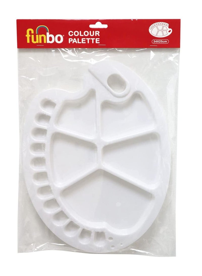 Funbo لوحة رسم بلاستيكية بيضاوية الشكل مقاس 34×25 سم - Image 1