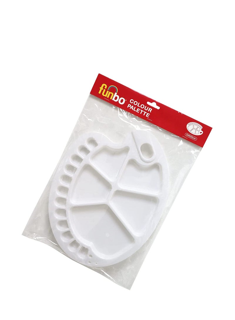 Funbo لوحة رسم بلاستيكية بيضاوية الشكل مقاس 34×25 سم - Image 2