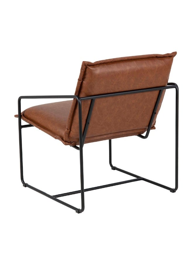 DANUBE HOME Sheba Faux Leather Lounge Chair Stylish Retro Brown Lounge Chair for Living Room, Modern Faux Leather Armchair, Comfortable Seating for Home DÃ©cor & Relaxation  - Image 5