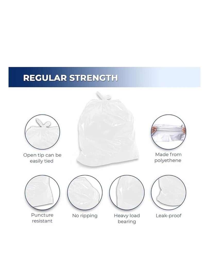 أكياس القمامة البيضاء القابلة للتحلل - 90x110، HDPE، 30 ميكرون، 14 قطعة - Image 2