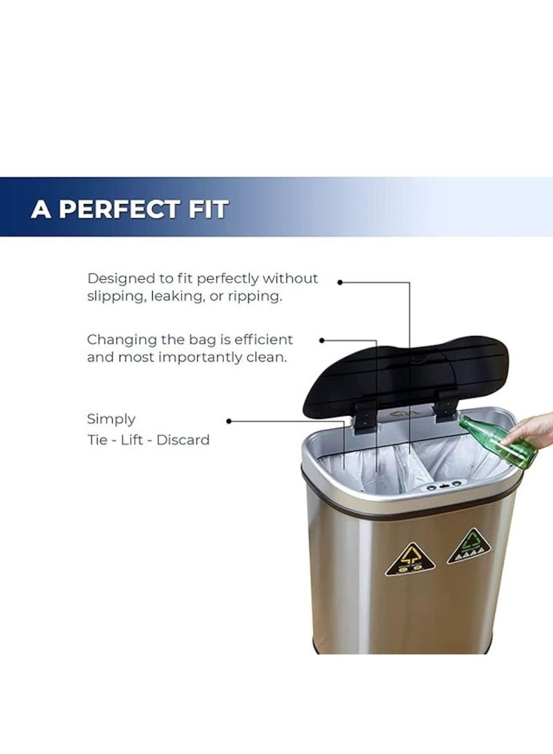 أكياس القمامة البيضاء القابلة للتحلل - 90x110، HDPE، 30 ميكرون، 14 قطعة - Image 3